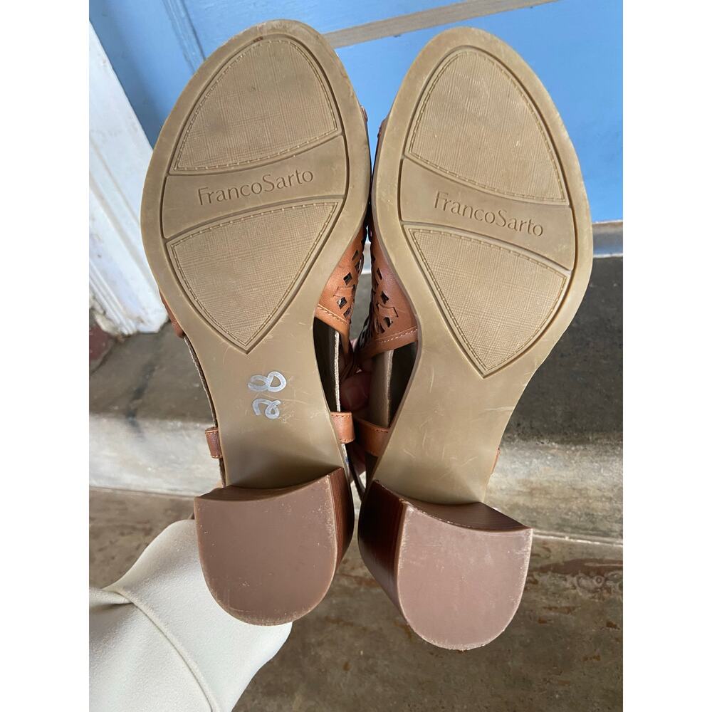 Franco Sarto Harlet 3 Tan block heel leather sandal - Picture 7 of 7